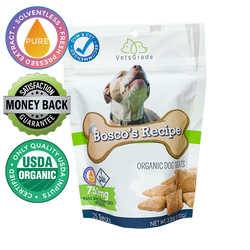 VetsGrade® | Bosco's Recipe Organic Dog Treats. Look no farther for the best-in-class Solventless CBD Dog Treats.