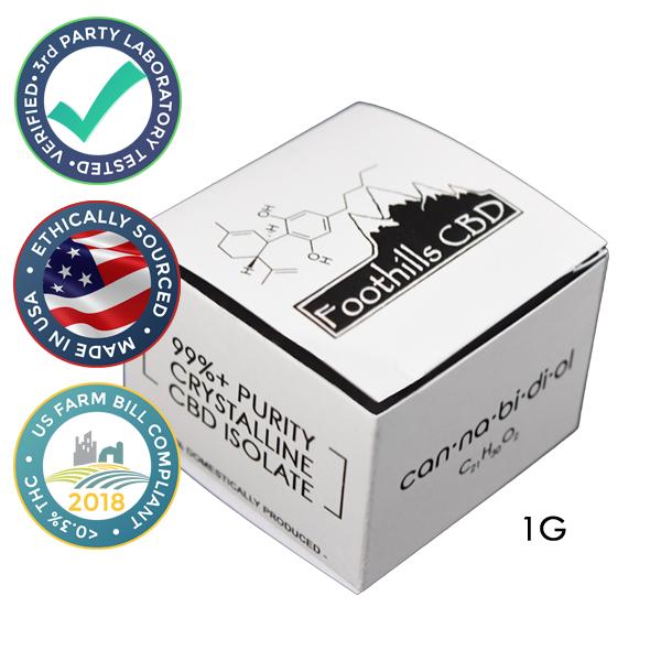 Foothills CBD | Ultra High Purity CBD Isolate | 1 Gram Retail Ready